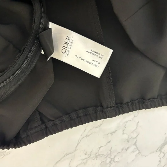 Cider Slinky Wide Leg Stretch Relaxed Pants Pockets Black Size XL Happy Hour​ - Picture 4 of 5